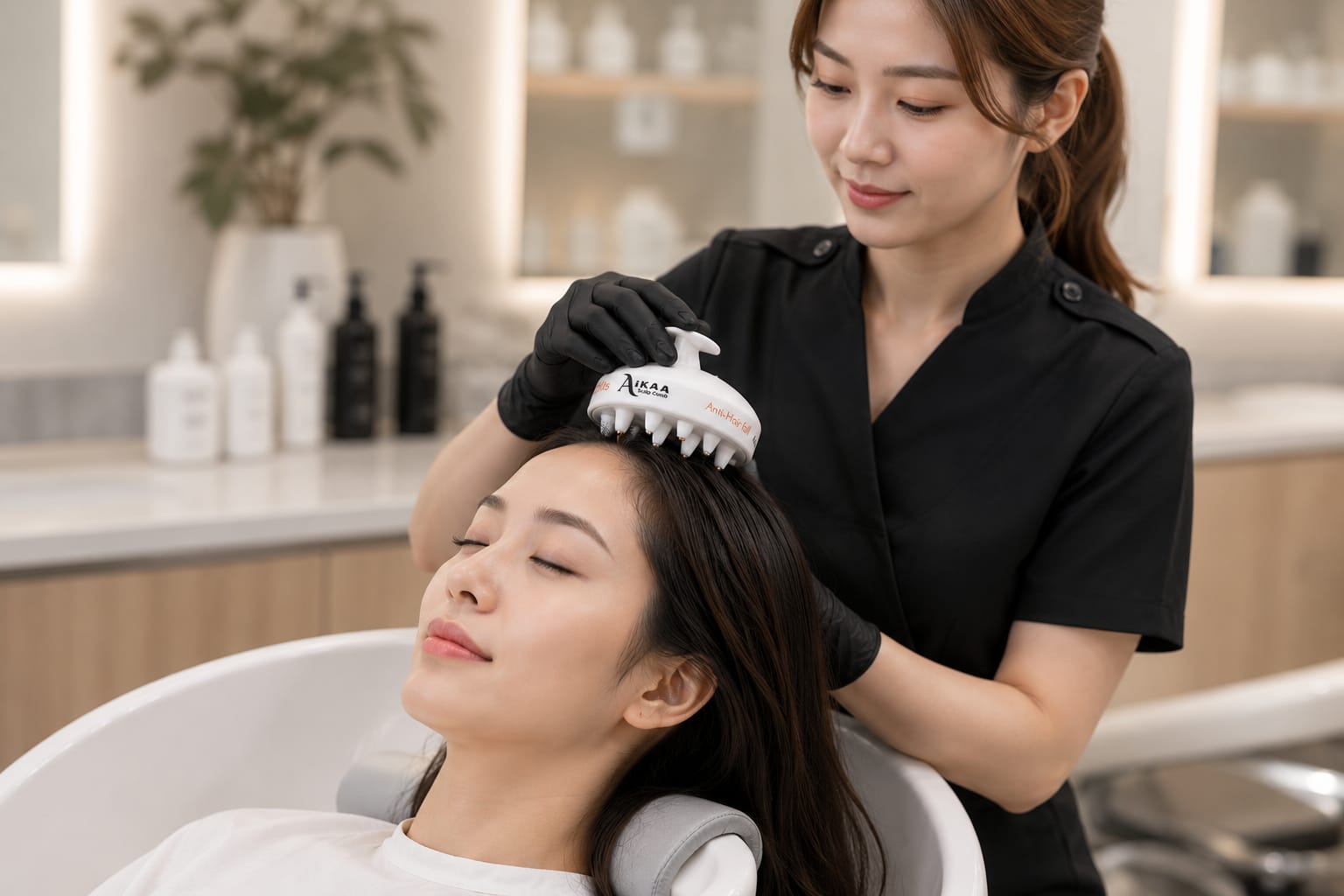 Salon scalp massage with Hairfall NeoTip
